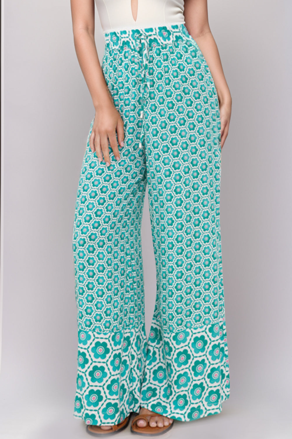 Floral Print High Waist Pants