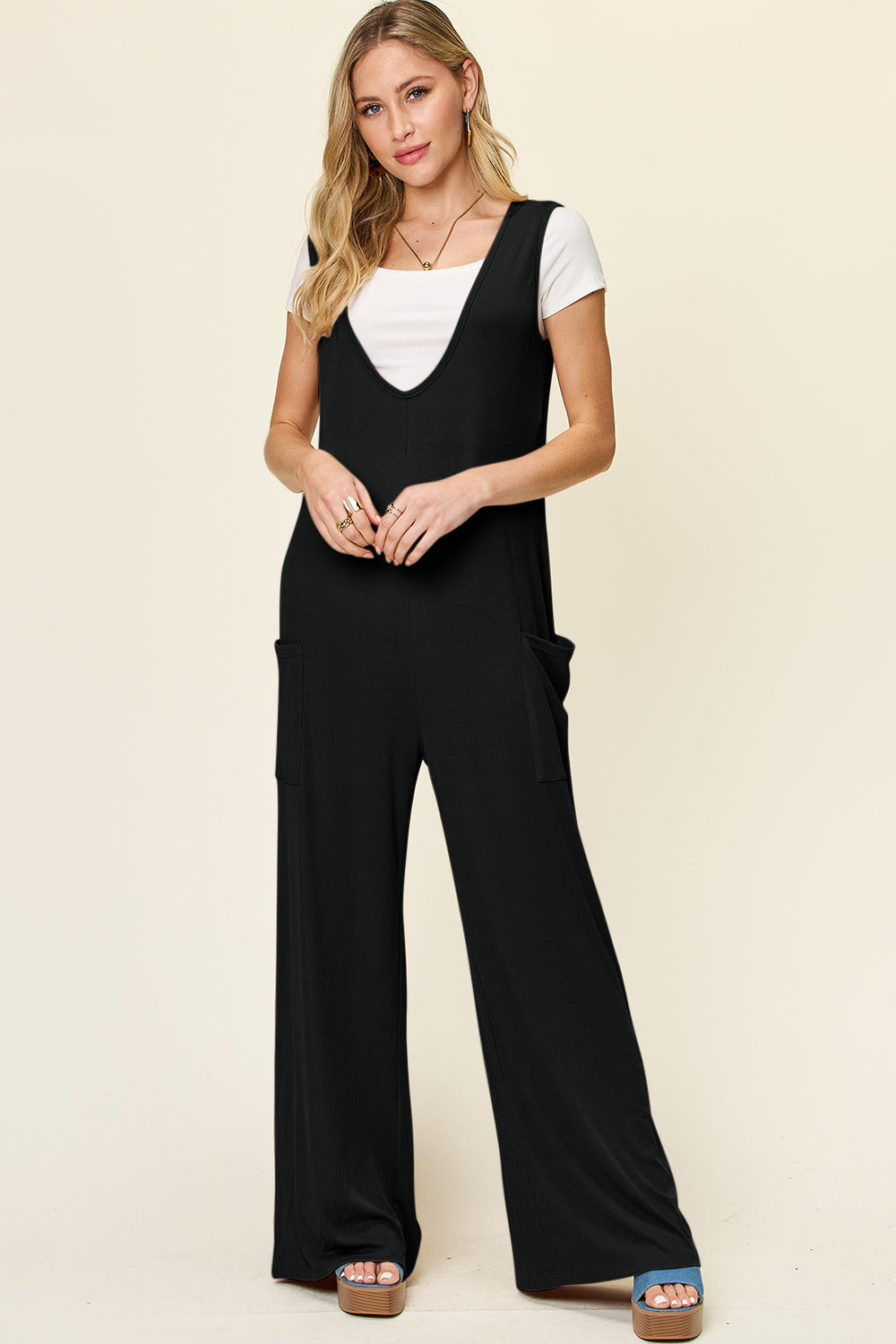 Wide Leg Jumpsuit with Pockets