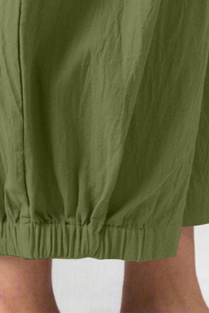 Elastic Waist Cropped Pants