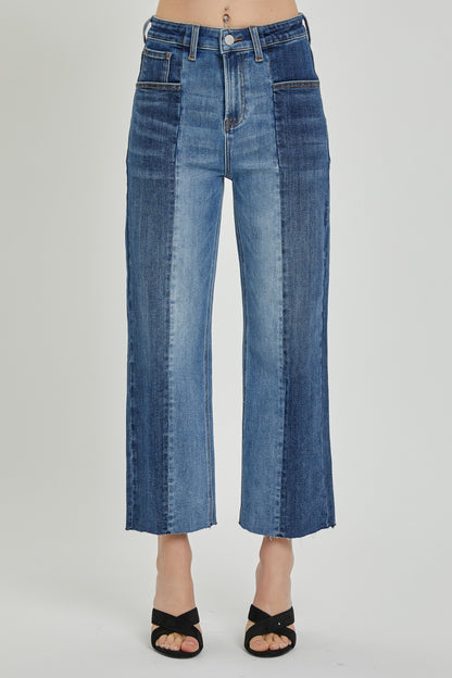 Mid-Rise Two-Tones Jeans