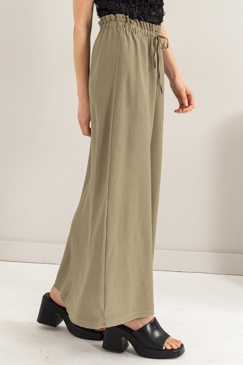 Drawstring Linen Maxi Skirt