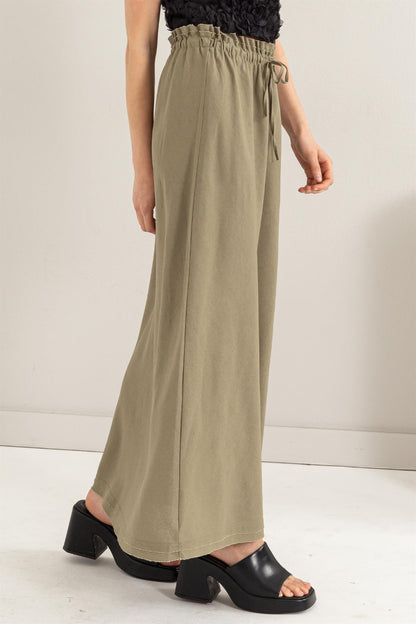 Drawstring Linen Maxi Skirt