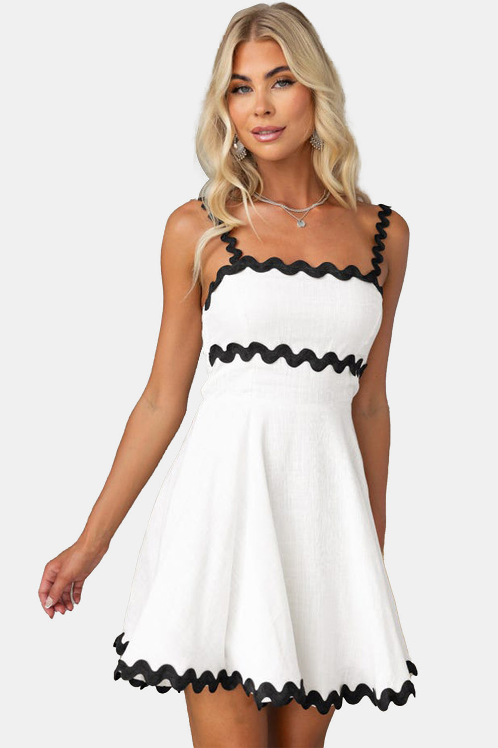 The Contrast Trim Mini Dress