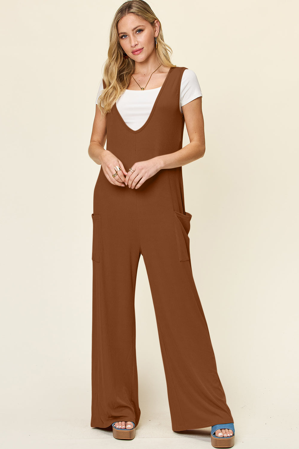 Wide Leg Jumpsuit with Pockets