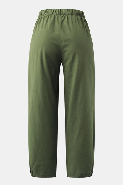 Elastic Waist Cropped Pants