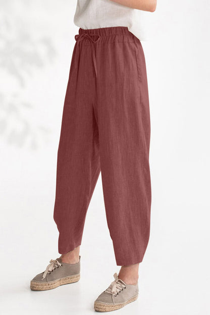 Drawstring Cropped Pants