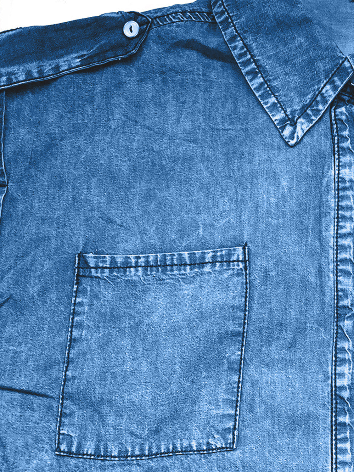 Collared Neck Denim Top