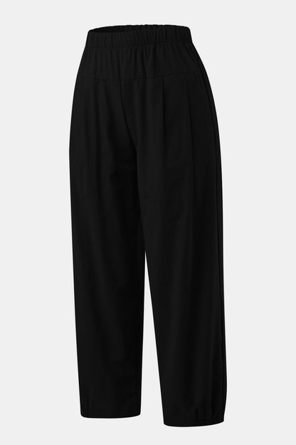 Elastic Waist Cropped Pants