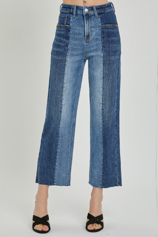 Mid-Rise Two-Tones Jeans