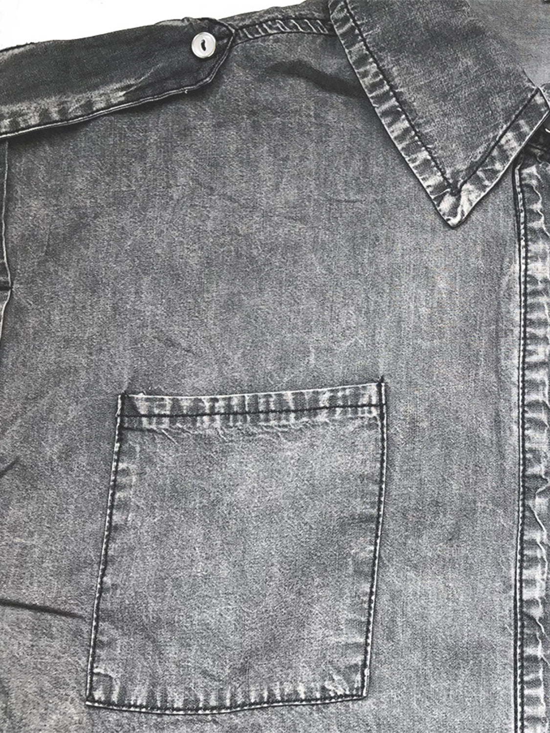 Collared Neck Denim Top