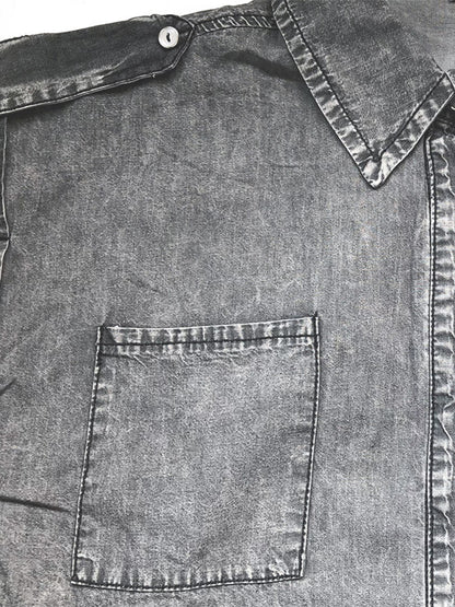 Collared Neck Denim Top