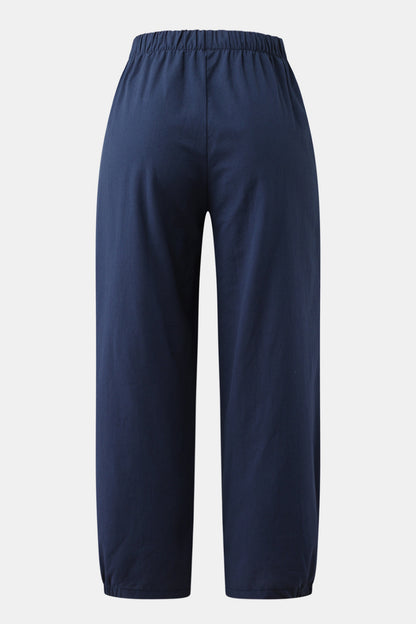 Elastic Waist Cropped Pants