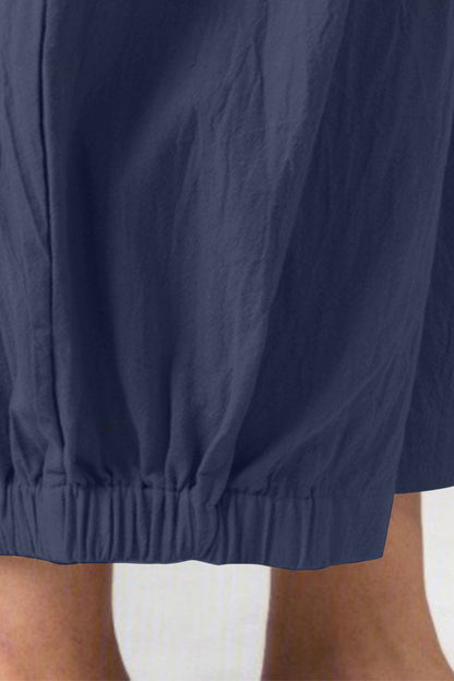 Elastic Waist Cropped Pants