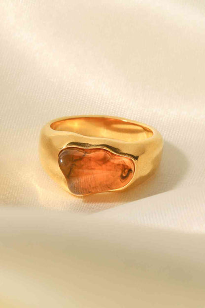 Natural Stone Stainless Steel Ring