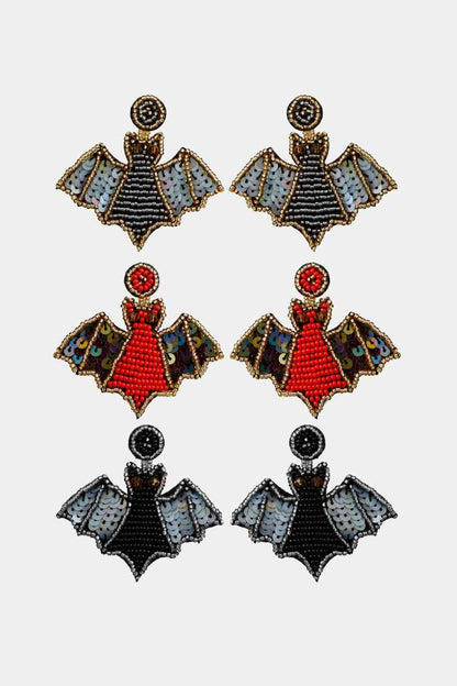 Bat Beaded Earrings
