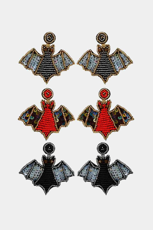 Bat Beaded Earrings