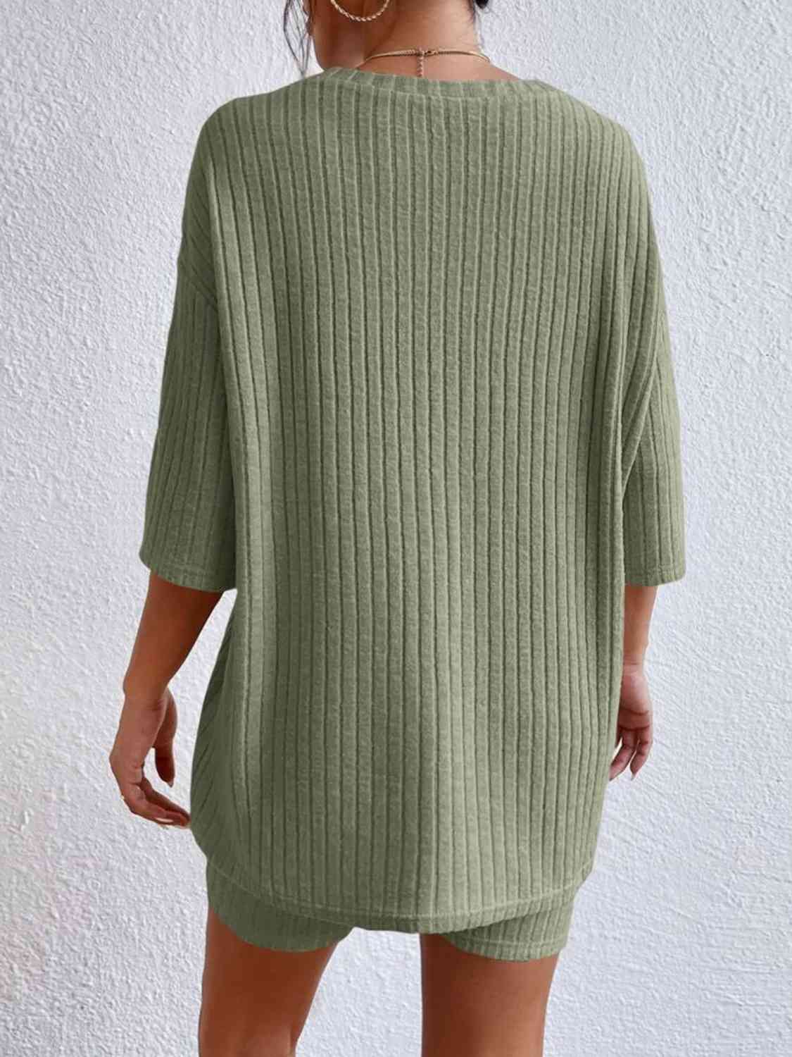 Round Neck Top and Shorts Set