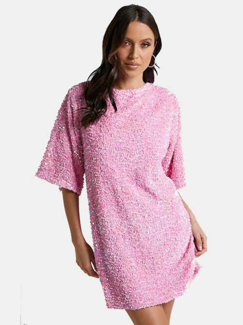 Sequin Tie Back Dress