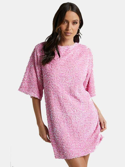 Sequin Tie Back Dress