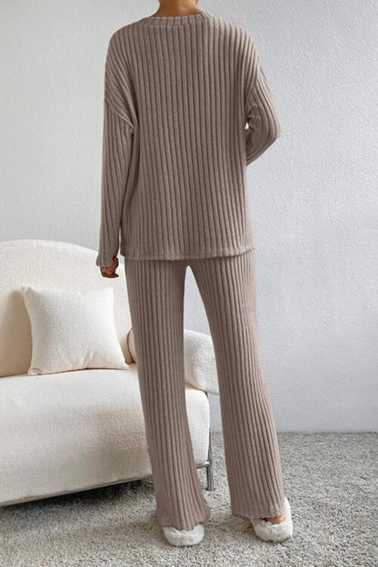 V-Neck Top and Pants Set