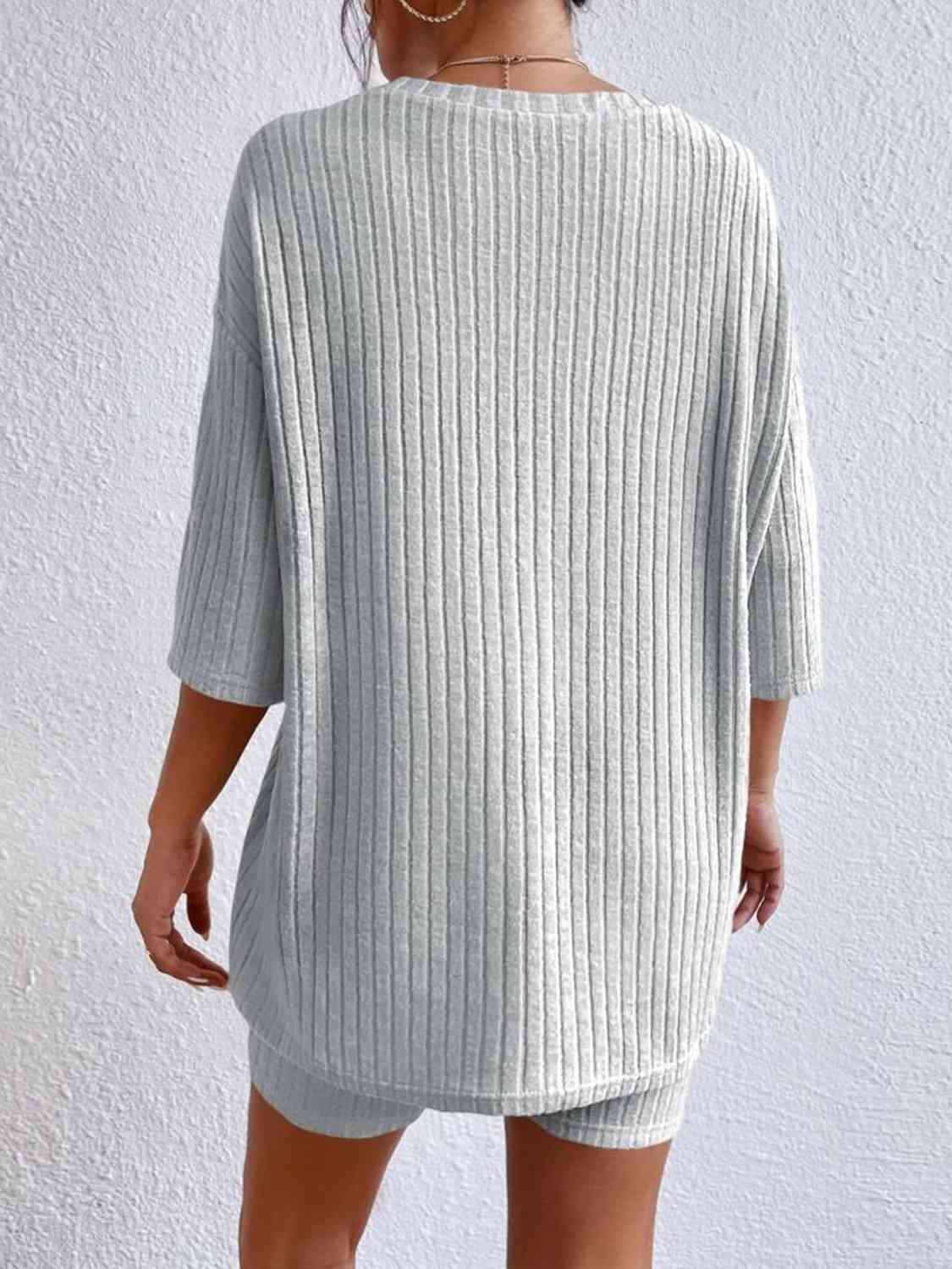 Round Neck Top and Shorts Set