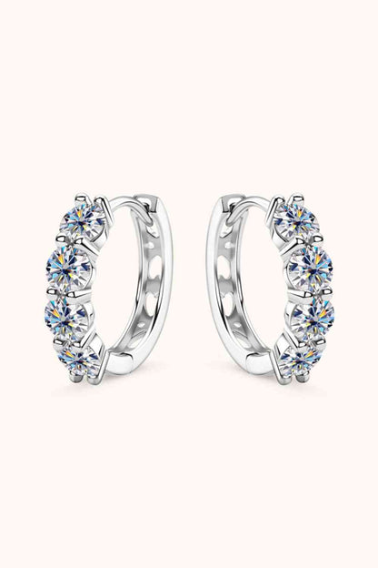 2.4 Carat Moissanite Huggie Earrings
