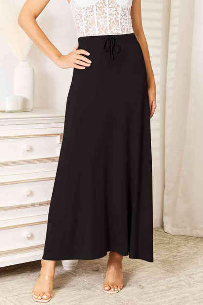 Drawstring Maxi Skirt