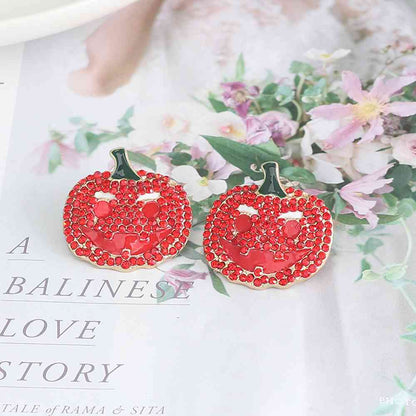 Jack O Lantern Rhinestone Earrings