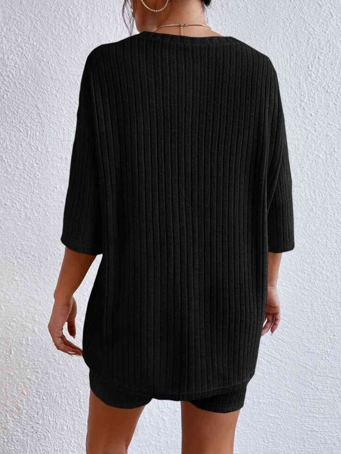 Round Neck Top and Shorts Set