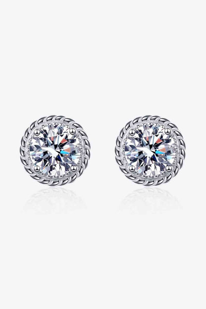 2 Carat Moissanite 925 Sterling Silver Stud Earrings