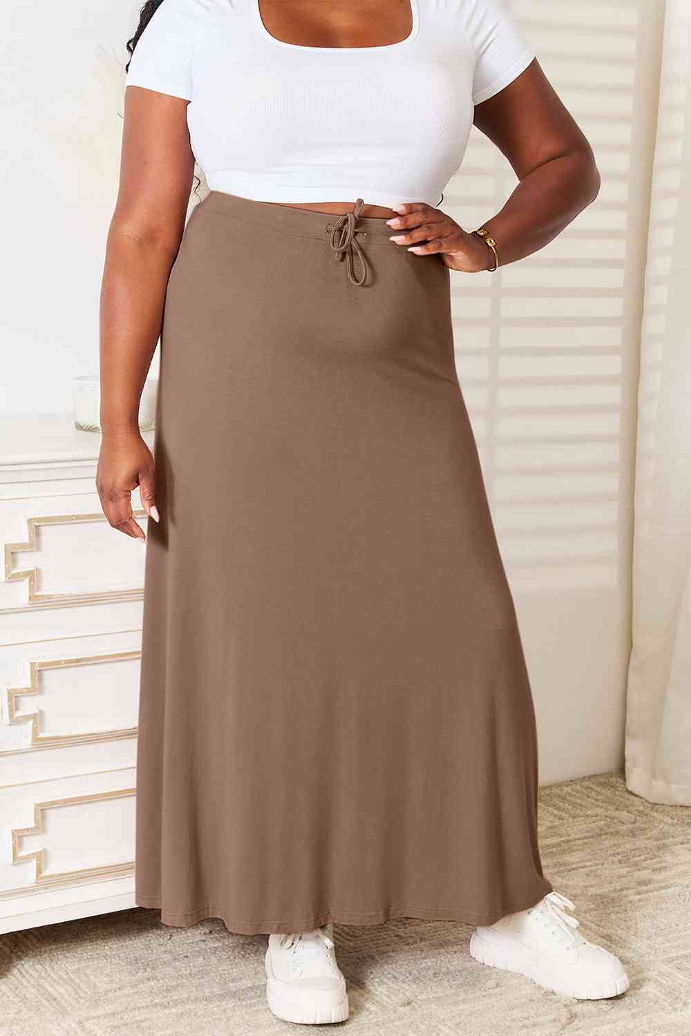 Drawstring Maxi Skirt