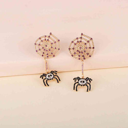 Spider Rhinestone Earrings