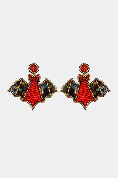 Bat Beaded Earrings