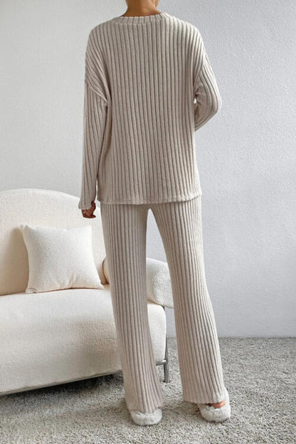 V-Neck Top and Pants Set