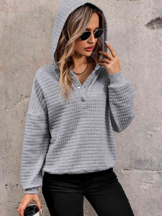 Waffle-Knit Hoodie
