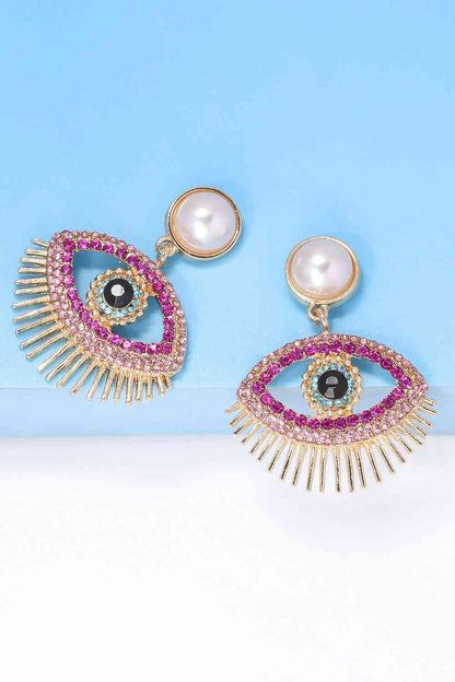 Evil Eye Rhinestone Earrings