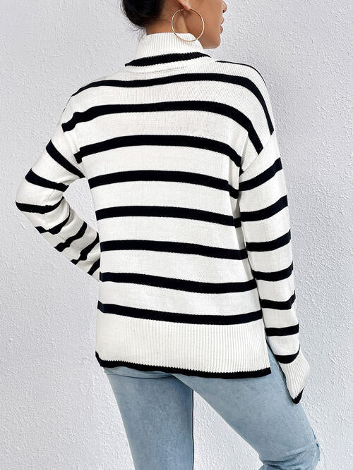 Striped Turtleneck Sweater