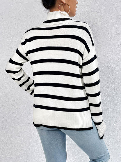 Striped Turtleneck Sweater