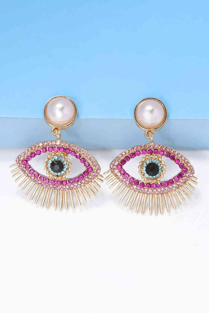 Evil Eye Rhinestone Earrings