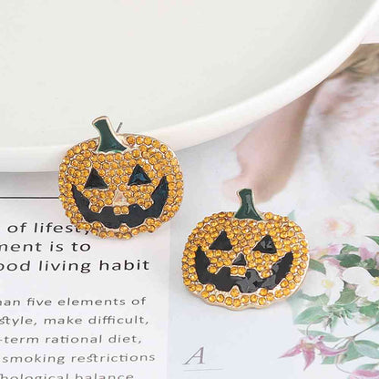 Jack O Lantern Rhinestone Earrings