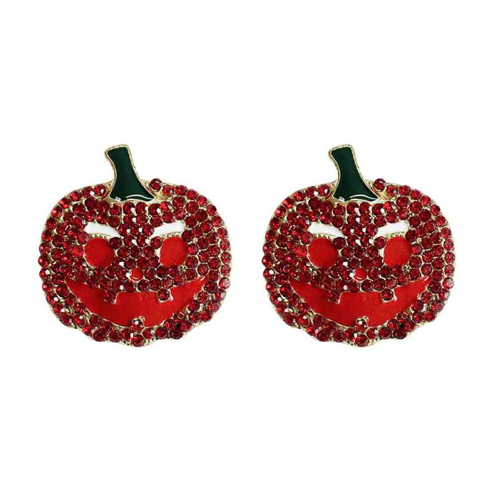 Jack O Lantern Rhinestone Earrings
