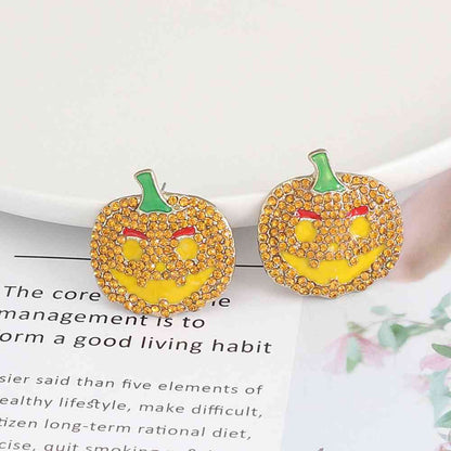 Jack O Lantern Rhinestone Earrings