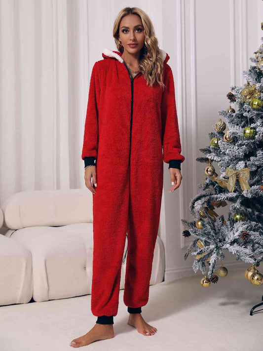 Hooded Teddy Jumpsuit