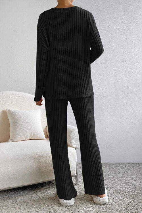 V-Neck Top and Pants Set