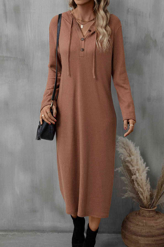 Buttoned Hooded Dress