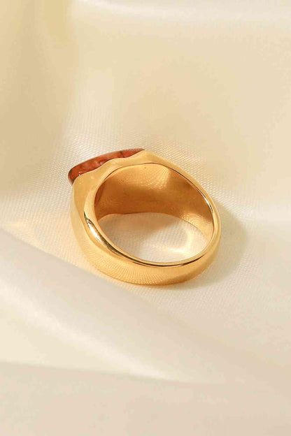 Natural Stone Stainless Steel Ring