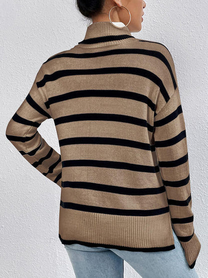 Striped Turtleneck Sweater