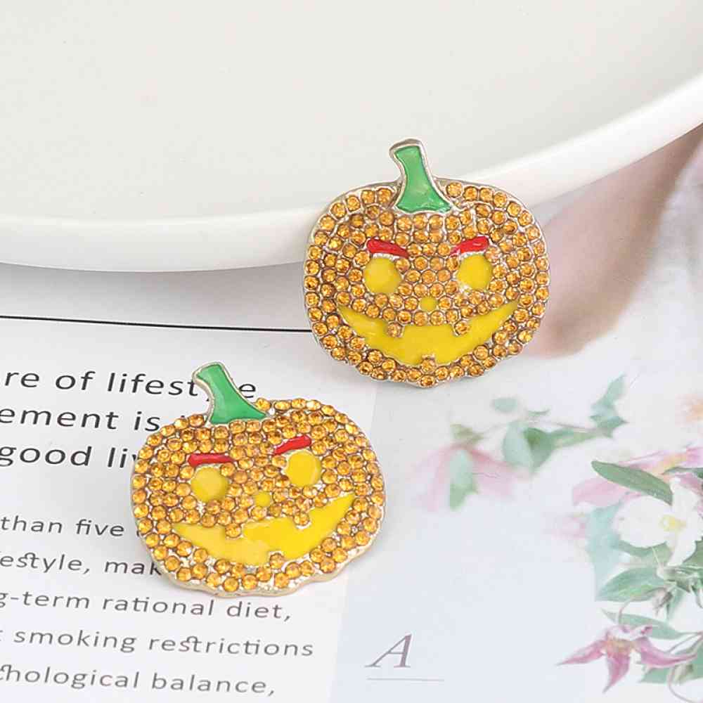 Jack O Lantern Rhinestone Earrings