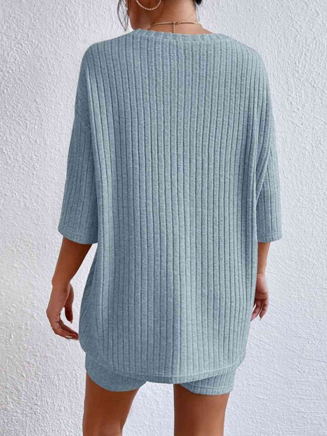 Round Neck Top and Shorts Set
