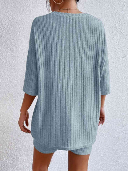 Round Neck Top and Shorts Set